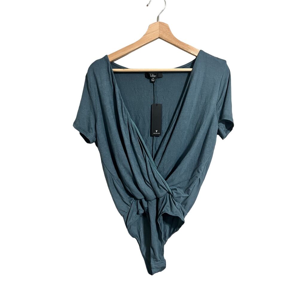 NWT Lulus Wrap Shirt Bodysuit M